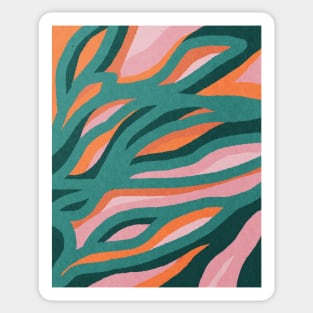 Abstract tropical leaves, Plant, Line art Sticker